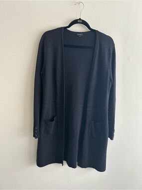 Talbots Black Ribbed Knit Top